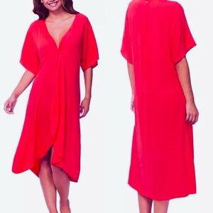 NWT Raisins Womens Paradise Cover-Up Red Twist Front Medium New!